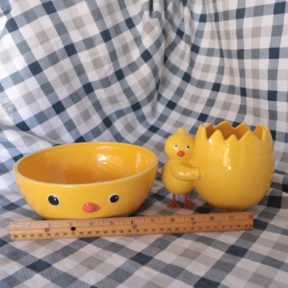 Vintage Chicken & Chick Dishes Farm Animals Yellow Egg Decor Kitsch Rooster - Picture 6 of 6